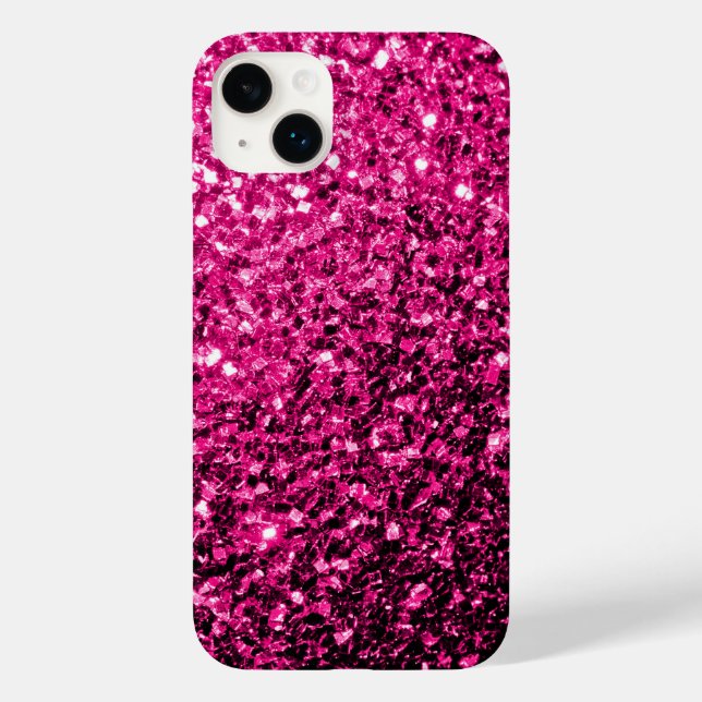 Glitzer-Glitzern mit heißen rosa Imitaten Case-Mate iPhone 14 Plus Hülle (Rückseite)