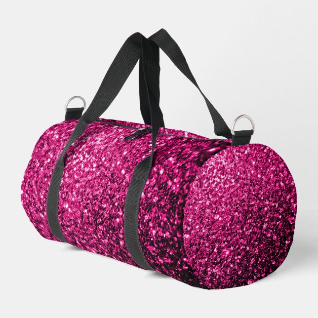 Glitzer-Glitzern mit heißen rosa Imitaten Duffle Bag (Linke Seite)