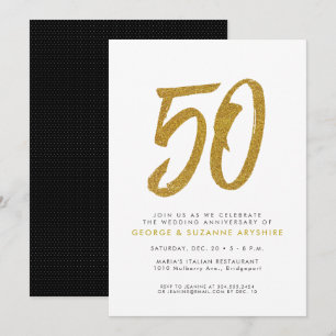 Glitzer Gold 50 Jahre Party Einladung