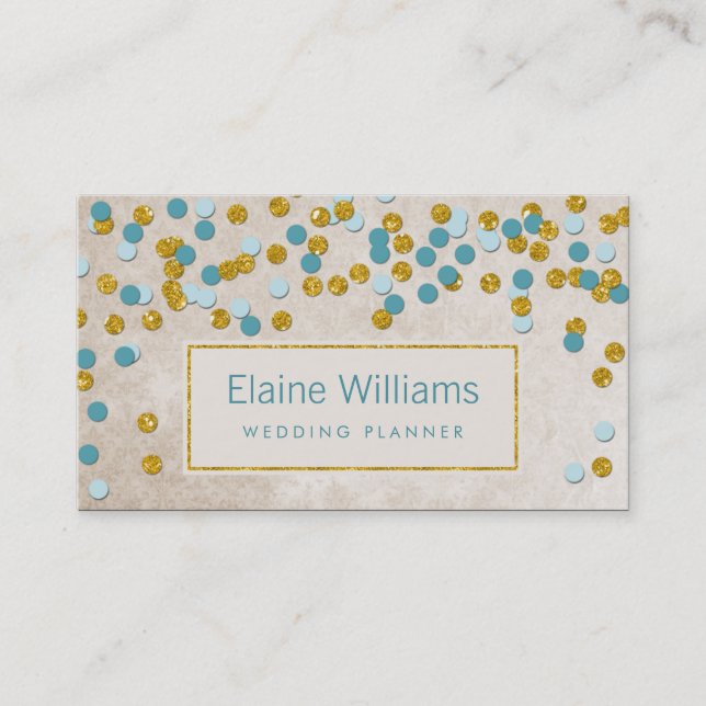 Glitzer gold aquetta confetti modern Business Card Visitenkarte (Vorderseite)
