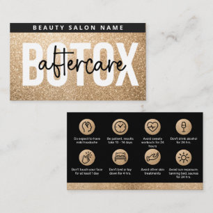 Glitzer Gold Botox Filler Instruction Aftercare Visitenkarte
