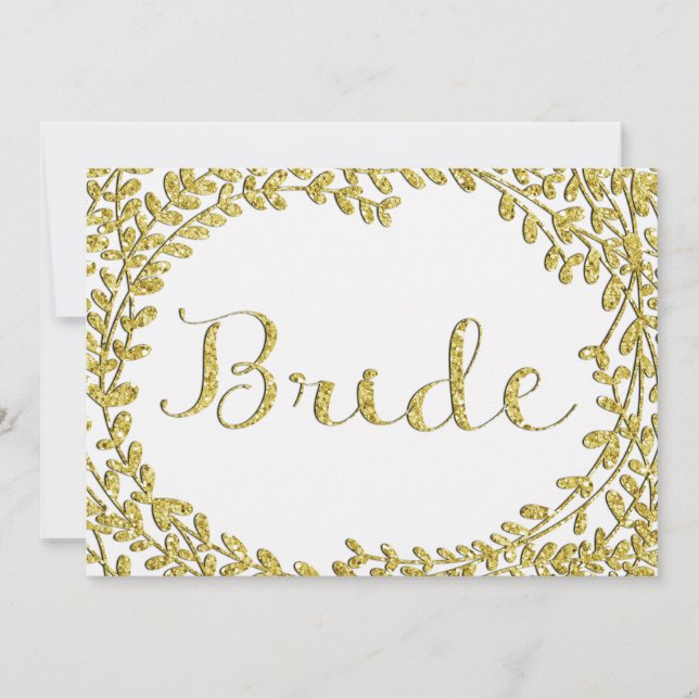 Glitzer Gold Bride Sign (Vorderseite)