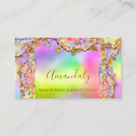 Glitzer Gold Event Planner Fashion Holographic Bu Visitenkarte