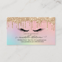Glitzer Gold Eyelash Extension Loyalität Visitenkarte