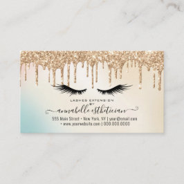 Glitzer Gold Eyelash Extension Loyalty Business Visitenkarte