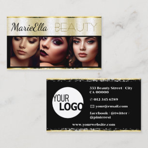 Glitzer Gold Golden Product Labels mit Logo-Foto Visitenkarte