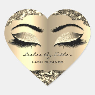 Glitzer-Gold-Lashes nach Name Cleaner Heart Makeup Herz-Aufkleber