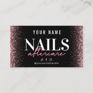Glitzer Gold Nails Aftercare Card Visitenkarte