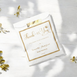 Glitzer Gold Princess Elegant Danke Babydusche Geschenktütchen