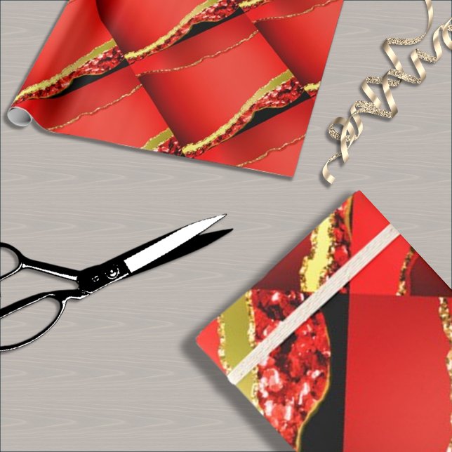Glitzer & Gold, Ripped Edge in Red, Geschenkpapier (Von Creator hochgeladen)