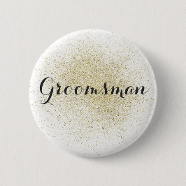 Glitzer Gold Trauzeuge Button