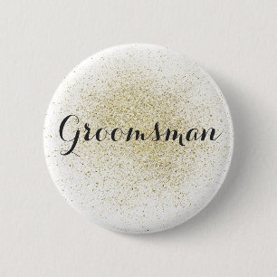 Glitzer Gold Trauzeuge Button