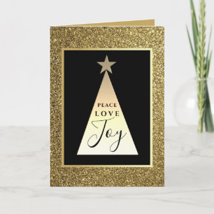 Glitzer Gold und Black Christmas Holiday Karte
