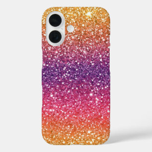 Glitzer Golden Lila Ombre iPhone 16 Hülle