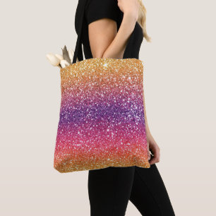 Glitzer Golden Lila Ombre Tasche