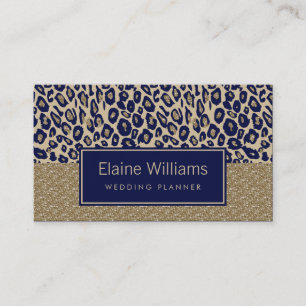 Glitzer Goldmedaille Leopard bedruckte Chic Cards Visitenkarte