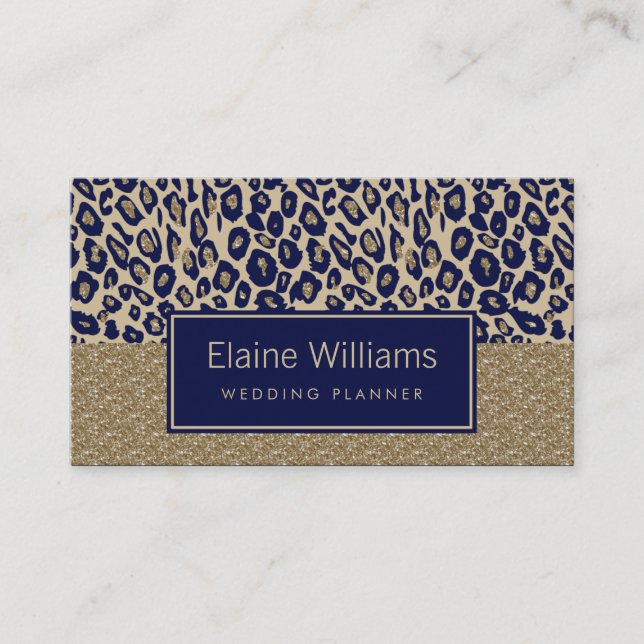 Glitzer Goldmedaille Leopard bedruckte Chic Cards Visitenkarte (Vorderseite)