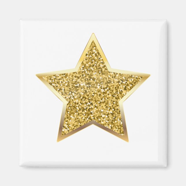 Glitzer Goldstar Magnet (Vorne)