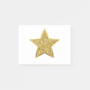Glitzer-Goldstar Post-it Klebezettel