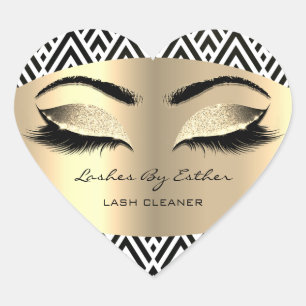 Glitzer-Goldstriche nach Namen Cleaner Herz-Makeup Herz-Aufkleber