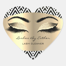 Glitzer-Goldstriche nach Namen Cleaner Herz-Makeup Herz-Aufkleber