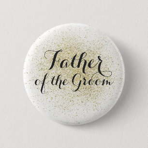 Glitzer-Goldvater des Bräutigam-Knopfes Button