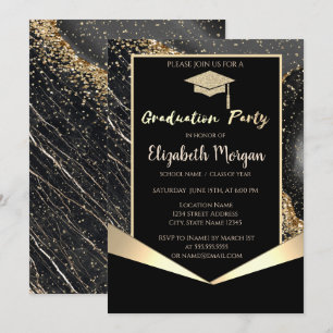 Glitzer Grad Cap, Confetti Abschluss Einladung