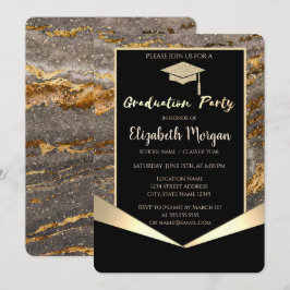 Glitzer Grad Cap, Confetti Stone Marble Abschluss Einladung