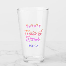 Glitzer Gradation Heart Trauzeugin Glass Glas