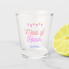 Glitzer Gradation Heart Trauzeugin Glass Schnapsglas