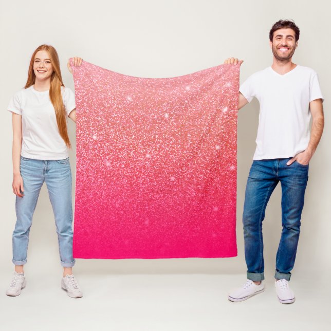 Glitzer Gradient Pink Fleecedecke (Beispiel)