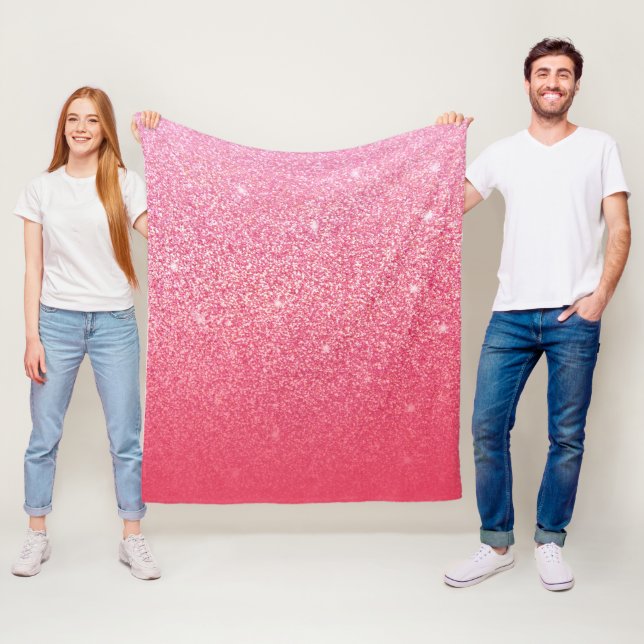 Glitzer Gradient Pink Fleecedecke (Beispiel)