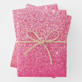 Glitzer Gradient Pink Geschenkpapier Set