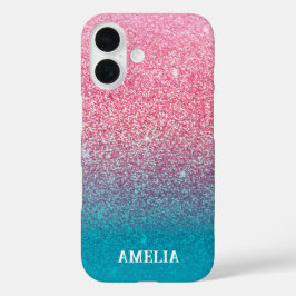 Glitzer Gradient Pink iPhone 16 Hülle