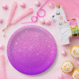 Glitzer Gradient Pink Pappteller