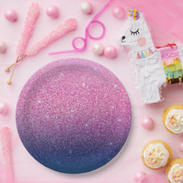 Glitzer Gradient Pink Pappteller