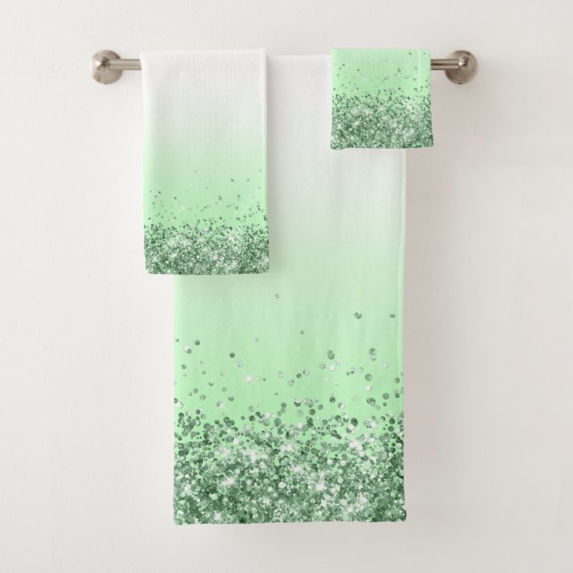 Glitzer Green Badhandtuch Set (Insitu)