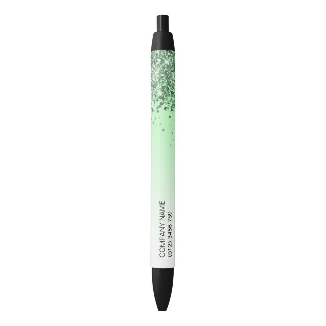 Glitzer Green Kugelschreiber (Vorderseite Vertikal)