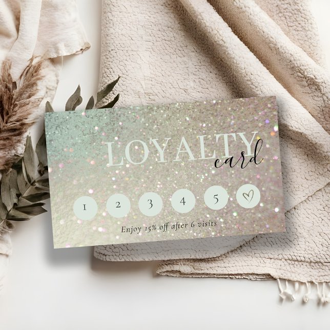 Glitzer Green Pink Aqua S 6 Punch Loyalität Visitenkarte (Von Creator hochgeladen)