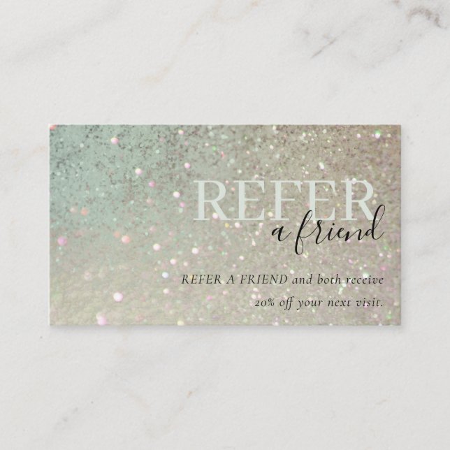 Glitzer Green Pink Aqua Shimmer Verleihung eines F Visitenkarte (Vorderseite)