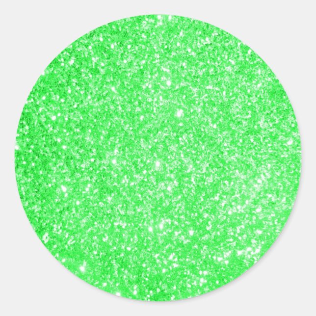 Glitzer Green Runder Aufkleber (Vorderseite)