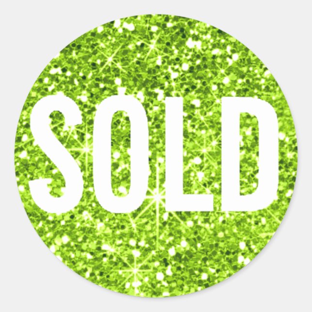 Glitzer Green White Real Anwesen Agent ausverkauft Runder Aufkleber (Vorderseite)