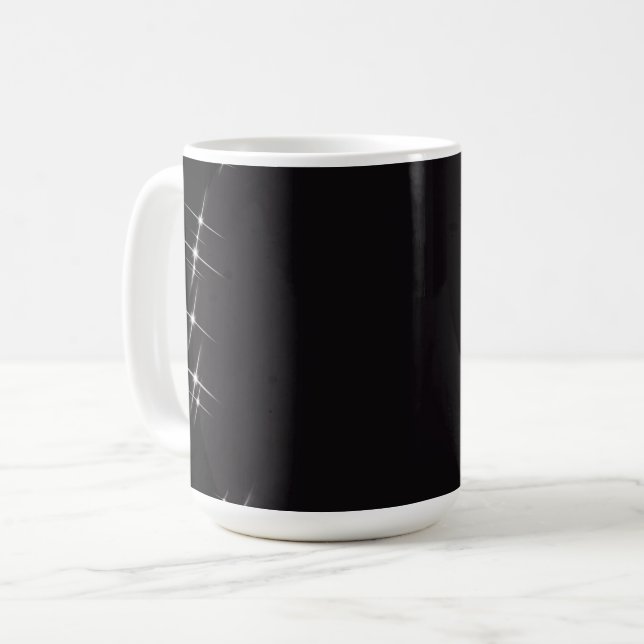 Glitzer-Grenzkreis - B&W Kaffeetasse (Vorderseite Links)