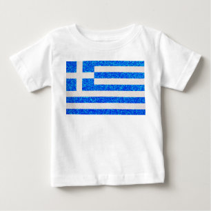 Glitzer Griechenland Flaggen-Baby-Shirt Baby T-shirt