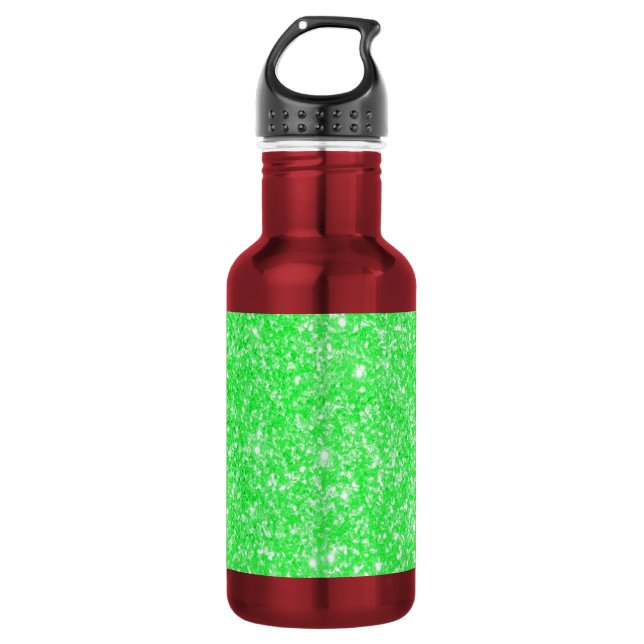 Glitzer-Grün Trinkflasche (Vorderseite)