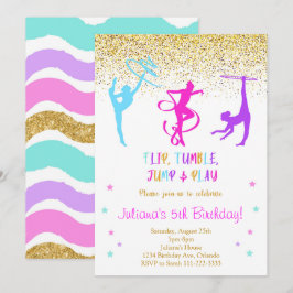 Glitzer Gymnastic Geburtstagseinladung Einladung