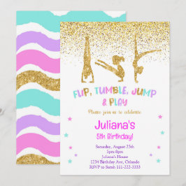 Glitzer Gymnastic Geburtstagseinladung Einladung