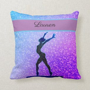Glitzer Gymnastik Beam Blue und Lila Kissen