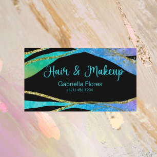 Glitzer Haare Makeup Schwarzer Hintergrund Schönhe Visitenkarte