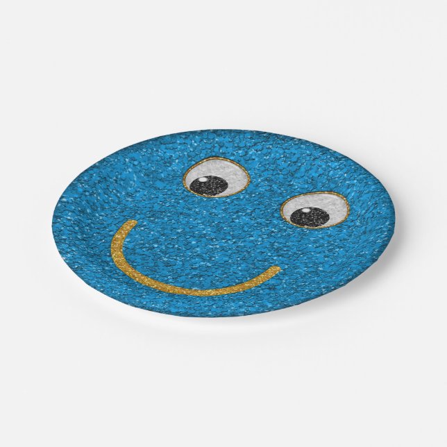 Glitzer Happy Face 15-Paper Party Teller (Schrägansicht)